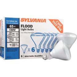 Sylvania 15679 BR40 130-Volt 65-Watt Reflector Flood Light Bulb Case Value Pack Incandescent Medium Base E26 Dimmable Light Bulb (6-Pack)