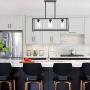 Kitchen Island Lighting Fixture Hanging Farmhouse Black 3 Light Modern Pendant Lighting Contemporary Chandeliers with Glass Shade for Living Dining Room Bedroom Kitchen Island
