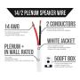 Next 14/2 Plenum Speaker Wire - 14 AWG/Gauge 2 Conductor - UL Listed in Wall (CL2P/CL3P/CMP) Rated - Oxygen-Free Copper (OFC) - 500 Foot Bulk Cable Pull Box - White