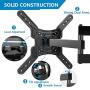 JUSTSTONE Full Motion TV Wall Mount for Most 26-60 Inch LED, LCD TVs, Tilt TV Bracket with Swivel Articulating Arms, up to VESA 400x400mm and 88 lbs, Easy Center Design TV Mounts