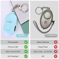 YDO Safe Personal Alarm, 130db Personal Safety Alarm Siren Song for Women Keychain with USB Rechargeable, LED Flashlight, Emergency Self Defense Safe Sound for Kids & Elderly (Pink)