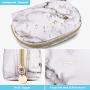 Yazhmsa marble Makeup Bag, Travel Cosmetic bag for Purse, PU Leather Travel Portable Toiletry Cosmetic Bag for Women Girls Gifts Water splashing prevention