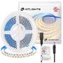 HitLights Warm White LED Light Strip, Premium High Density 3528 - 16.4 Feet, 600 LEDs, 3000K, 164 Lumens per Foot. UL-Listed. 12V DC Tape Light
