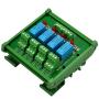Electronics-Salon DIN Rail Mount 4 DPDT Signal Relay Interface Module, DC 12V Version.