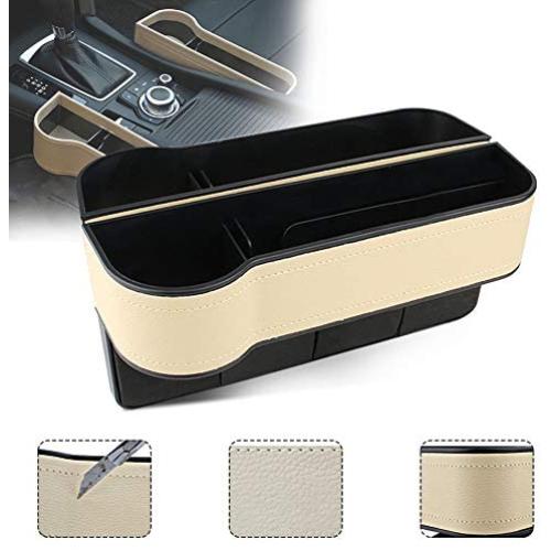 Car Seat Gap Filler,Seat Console Organizer Pocket,Car Seat Gap Storage Box Multi-Function Leather Car Water Cup Holder for Snacks, Electronics
