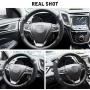 BOKIN Steering Wheel Cover Microfiber Leather and Viscose, Breathable, Anti-Slip, Odorless, Warm in Winter and Cool in Summer, Universal 15 Inches(Black)