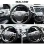 BOKIN Steering Wheel Cover Microfiber Leather and Viscose, Breathable, Anti-Slip, Odorless, Warm in Winter and Cool in Summer, Universal 15 Inches(Black)
