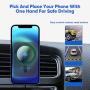 for Apple iPhone 12 Magnetic Magsafe Wireless Car Charger Mount, 15W QI Fast Charging Air Vent Car Holder Compatible with iPhone 12/12 Pro/12 Pro Max/12 Mini, Phone Auto Clamping Car Mount Charger