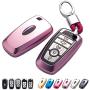 TPU Key Fob Cover Case Remote Holder Skin Protector for 2017 Ford Fusion F250 F350 F450 F550 2018 Edge Explorer (Pink)