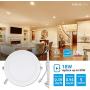 TORCHSTAR Premium 18W 8-Inch Ultra-Thin LED Recessed Light with J-Box, 2700K Soft White, Dimmable Slim Panel Downlight, 1250lm, ETL & Energy Star, 5 Years Warranty, White, Pack of 6