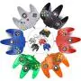 2 Pack N64 Controller, iNNEXT Classic Wired N64 Gamepad Joystick for Ultra 64 (Blue/Transparent Green)