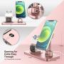Imguardz Charging Stand Compatible with Magsafe Charger Apple Watch AirPods/Pro iPhone 12/Pro/Max/Mini, Upgraded Charging Station Holder Desk Dock Base Mount for Multiple Devices -Rose Gold
