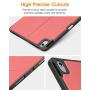 DTTO Case for iPad Air 4 2020, iPad 10.9 Case, Double-fold Folio Stand Shockproof TPU Back Cover with Built-in Apple Pencil Holder - Auto Wake/Sleep and Multiple Viewing Angles, Pink