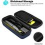 ProCase Hard Case for Philips Norelco OneBlade QP2520 QP2530 QP2620 QP2630, Travel Organizer Carrying Bag for Philips Norelco One Blade Hybrid Electric Trimmer and Shaver -Navy