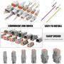 Glarks 6 Sets 2 3 4 6 8 12 Pin Sealed Gray Male and Female Auto Waterproof Electrical Wire Connector Plug 22-16AWG Connector for Motorcycle, Scooter, Car, Truck, Boats