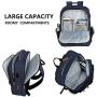 KROSER Laptop Backpack Large Computer Backpack Fits up to 15.6 Inch Laptop with USB Charging Port Water-Repellent School Travel Backpack Casual Daypack for Business/College/Women/Men-Dark Blue