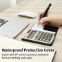 Calculator, Deli Standard Function Basic Calculators, Solar Battery Dual Power Office Calculator with Cover, Metal Panel