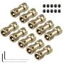 Xnrtop 4mm to 4mm Brass Connector Copper DIY Motor Flexible Shaft Coupling Joint Connector With Screws for RC Model Motor(10 of Pack)