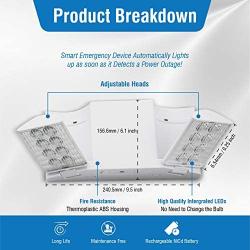 LED Hardwire Emergency Light with Adjustable Heads, Backup Battery (10 Pack)