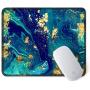 ITNRSIIET Gaming Mouse Pad with Stitched Edges, Premium-Textured Mouse Mat Pad, Non-Slip Rubber Base Mousepad for Laptop, Computer & PC, 10.2×8.3×0.12 inches, Blue Green Marbling