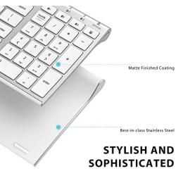 iClever BK10 Bluetooth Keyboard, Multi Device Keyboard Rechargeable Bluetooth 5.1 with Number Pad Ergonomic Design Full Size Stable Connection Keyboard for iPad, iPhone, Mac, iOS, Android, Windows