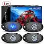 Nilight LED Rock Light 4PCS Blue Light Pods Waterproof Under Body Wheel Well Light Exterior Interior Lights for Car Truck Pickups ATV UTV SUV Motorcycle Boat, 2 Years Warranty