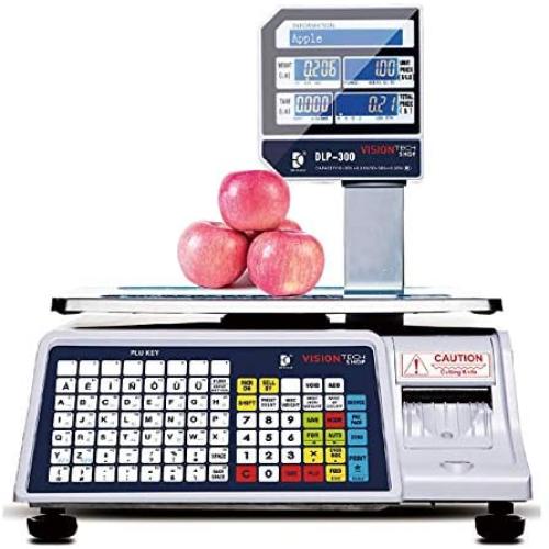 VisionTechShop DLP-300 Label Printing Scale Pole Display, 30/60lbs Capacity, 0.01/0.02lbs, NTEP Legal for Trade