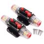 2 pcs 30A Audio Inline Circuit Breaker Reset Fuse 12V-24V DC, PowMr Reset Fuse Holder 30 amp with Manual Reset for Car Audio, Stereo Switch and Solar Inverter System