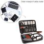 HOLIMET Electronics Organizer Bag Travel Cable Accessories Cord Storage Bag Case Box to House Charging Lighting USB Wire Cellphone Mini Tablet with 5pcs Cable Ties for Office Home Traveling, Black