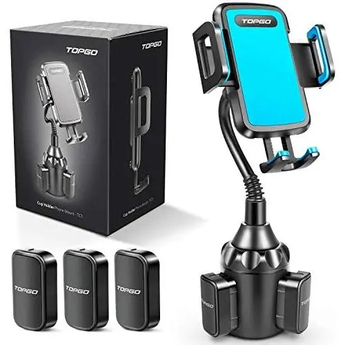 [Upgraded] Car Cup Holder Phone Mount Adjustable Gooseneck Automobile Cup-Holder-Phone-Car-Mount for iPhone 11 Pro/XR/XS Max/X/8/7 Plus/6s/Samsung S10+/Note 9/S8 Plus/S7 Edge(Blue)