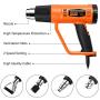 SEEKONE Heat Gun 1800W Heavy Duty Hot Air Gun Kit with 752℉&1112℉ Dual-Temperature Settings and 4 Nozzles for Crafts, Shrinking PVC, Stripping Paint