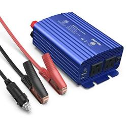 BESTEK 500W Power Inverter DC 12V to 110V AC Converter with 4.8A Dual USB Car Charger ETL Listed (Blue)