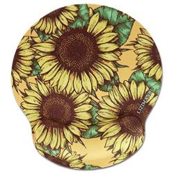 LIZIMANDU Mouse Pad with Wrist Support,Memory Foam Non Slip Gel Wrist Rest Mouse Pad for Gaming,Working,Office & Home (1-Sunflower in Yellow)