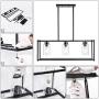 Kitchen Island Lighting Fixture Hanging Farmhouse Black 3 Light Modern Pendant Lighting Contemporary Chandeliers with Glass Shade for Living Dining Room Bedroom Kitchen Island