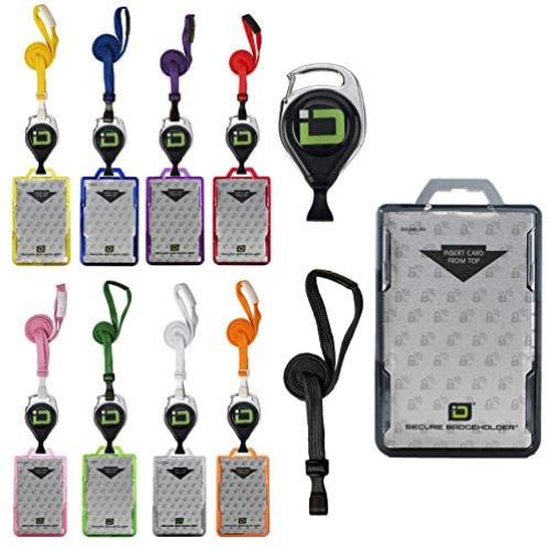 ID Stronghold Secure Badge Holder Duolite - RFID Blocking 2 Card ID Badge Holder with Lanyard and Retractable Reel - Pack of 9 Sets - Heavy Duty Plastic Badge Protector - FIPS 201 Approved ID Stronghold Secure Badge Holder Duolite - RFID Blocking 2 Card ID Badge Holder with Lanyard and Retractable Reel - Pack of 9 Sets - Heavy Duty Plastic Badge Protector - FIPS 201 Approved