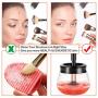 Makeup Brush Cleaner and Dryer, Lemcrvas Professional Electronic Makeup Brushes Spinner Comestic Brushes Cleaning Tool with 8 Rubber Collars, Easy Wash and Fast Dry (white)