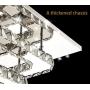 Ganeed Crystal LED Ceiling Light,12 Inch Stainless Steel K9 Modern Flush Mount Lights Fixture,Two Layers Square Chandelier Ceiling Lamp for Dining Living Room Bedroom(36W / 6500K / Cool White)