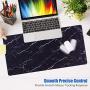 Large Extended Gaming Mouse pad with Stitched Edges,Large Mouse mat,Non-Slip Rubber Base,Waterproof Keyboard Pad,Desk Pad for Premium-Textured,3mm Thick Home Office Gamer Desk mat,800x400,Black Marble