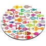 Smooffly Anti Slip Aquarium Fishes Mouse Mat for Desktops, Computer, PC and Laptops, Customized Round Mouse Pad for Office and Home