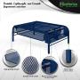 NEATERIZE Monitor Stand for Desk - Metal Monitor Stand Riser and Laptop Desk Stand with Organizer - Desktop Computer Stand and Monitor Riser Stand for Desk with Drawer - Improves Airflow - (Navy)