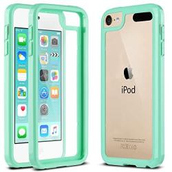 ULAK iPod Touch Case 7th Generation, itouch 6 Case, Slim Hybrid Hard PC Back Cover with Shock Absorption Bumper Conner, Premium Protective Cases for iPod Touch 7th/6th/5th Generation, Green