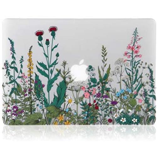 iDonzon Case for MacBook Pro 13 inch (A2159 A1989 A1706 A1708, 2019 2018 2017 2016 Release), 3D Effect Matte Clear See Through Hard Cover Compatible Mac Pro 13.3 inch with Touch ID - Garden Flowers