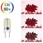 G8 LED Bulb Dimmable 3W Equivalent to G8 Halogen Bulb 20W-25W, T4 JCD Type Bi-Pin G8 Base, AC 120V Mini G8 Bulb Warm White 3000K for Under Cabinet Light, Under Counter Kitchen Lighting (10 Pack)
