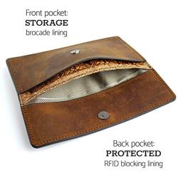 Faraday Phone Bag - RFID Purse - True Cow Leather Vintage Style