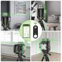 Huepar 12 Lines 3D Self-Leveling Laser Level with LCD Screen 3x360°Bluetooth Connected Green Beam Cross Line Laser Level Tool -360° Horizontal/Vertical Laser Line -Remote Control&Hard Carry Case S03CG
