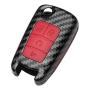 TANGSEN Flip Key Fob Case for Buick Encore Chevrolet Equinox Orlando Sonic Spark Trax GMC Terrain 3 4 Button Keyless Entry Remote Personalized Cover Plastic Carbon Fiber Pattern Red Silicone