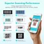 NADAMOO 2D Wireless Barcode Scanner with Stand QR Code Scanner USB Cordless Image Reader, Capture 1D 2D QR PDF417 Bar Codes from Paper and Screen, with Auto Sensing for Supermarket Library Inventory