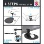 Max Smart Clamp on Mouse Platform, Clip on Mouse Pad Rotating 360, Ergonomic Mouse Tray Attachment, Office Mouse Pad, Slide Out Mouse Tray for Home, Office to Save Space (Black)
