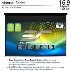 Elite Screens Manual Series, 80-INCH Pull Down Manual Projector Screen with AUTO LOCK, Movie Home Theater 8K / 4K Ultra HD 3D Ready, 2-YEAR WARRANTY, M80UWH, 16:9, Black