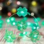 Irish Clover String Lights Decorating for St. Patrick’s Day, 10ft 40 LEDs Shamrock Green Bulbs, Battery-Powered with 9 Lighting Models Remote, Fairy Lighting Decorative for Indoor & Covered Outdoor